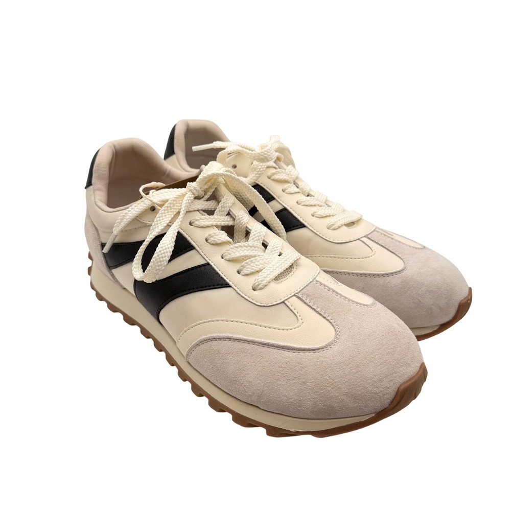 Somiliss Womens Retro Sneakers 41 Wide Toe Box Cream Black Suede Streetwear